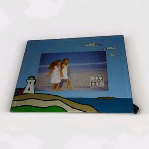 SIXTREES Painted Lighthouse Glass Picture Frame 3.5" x 5.5"